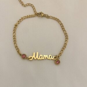 Ατσάλινο Βραχιόλι Μαμά  Pink