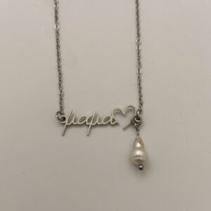 Ατσάλινο Κολιέ Μαμά Heart Silver