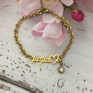 Ατσάλινο Βραχιόλι Μαμά  Crystal