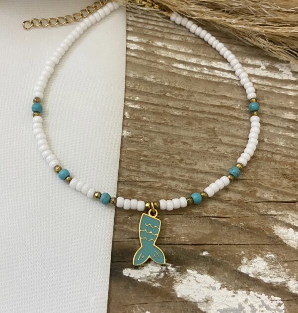 Ατσάλινη Αλυσίδα ποδιού Mermaid Turquoise