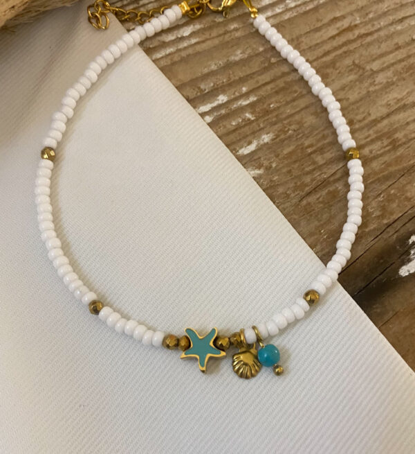 Ατσάλινη Αλυσίδα ποδιού Starfish Turquoise