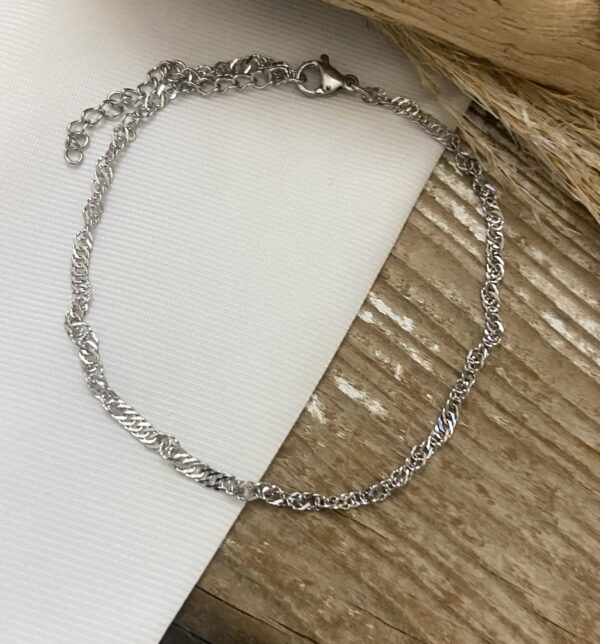 Ατσάλινη Αλυσίδα ποδιού Twisted Silver