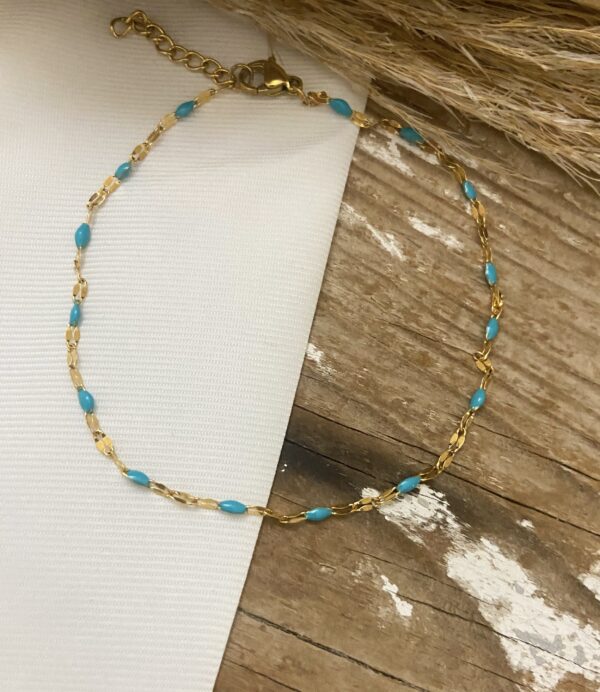 Ατσάλινη Αλυσίδα ποδιού Rosary Turquoise