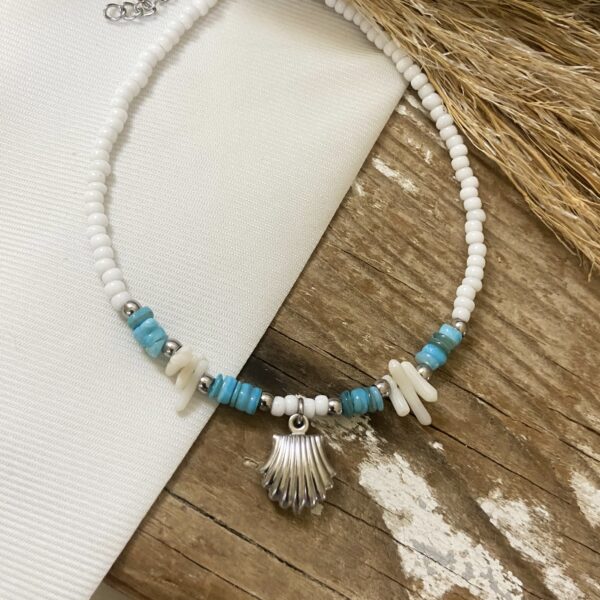 Ατσάλινη Αλυσίδα ποδιού Shell Silver