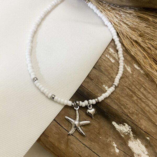Ατσάλινη Αλυσίδα ποδιού Heart Silver
