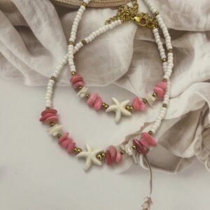 Ατσάλινη Αλυσίδα ποδιού Μαμά Κόρη Pink