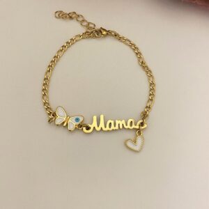 Ατσάλινο Βραχιόλι Μαμά Πεταλούδα