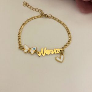 Ατσάλινο Βραχιόλι Νονά Πεταλούδα