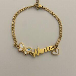 Ατσάλινο Βραχιόλι Νονά Πεταλούδα