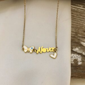 Ατσάλινο Κολιέ Νονά  Πεταλούδα