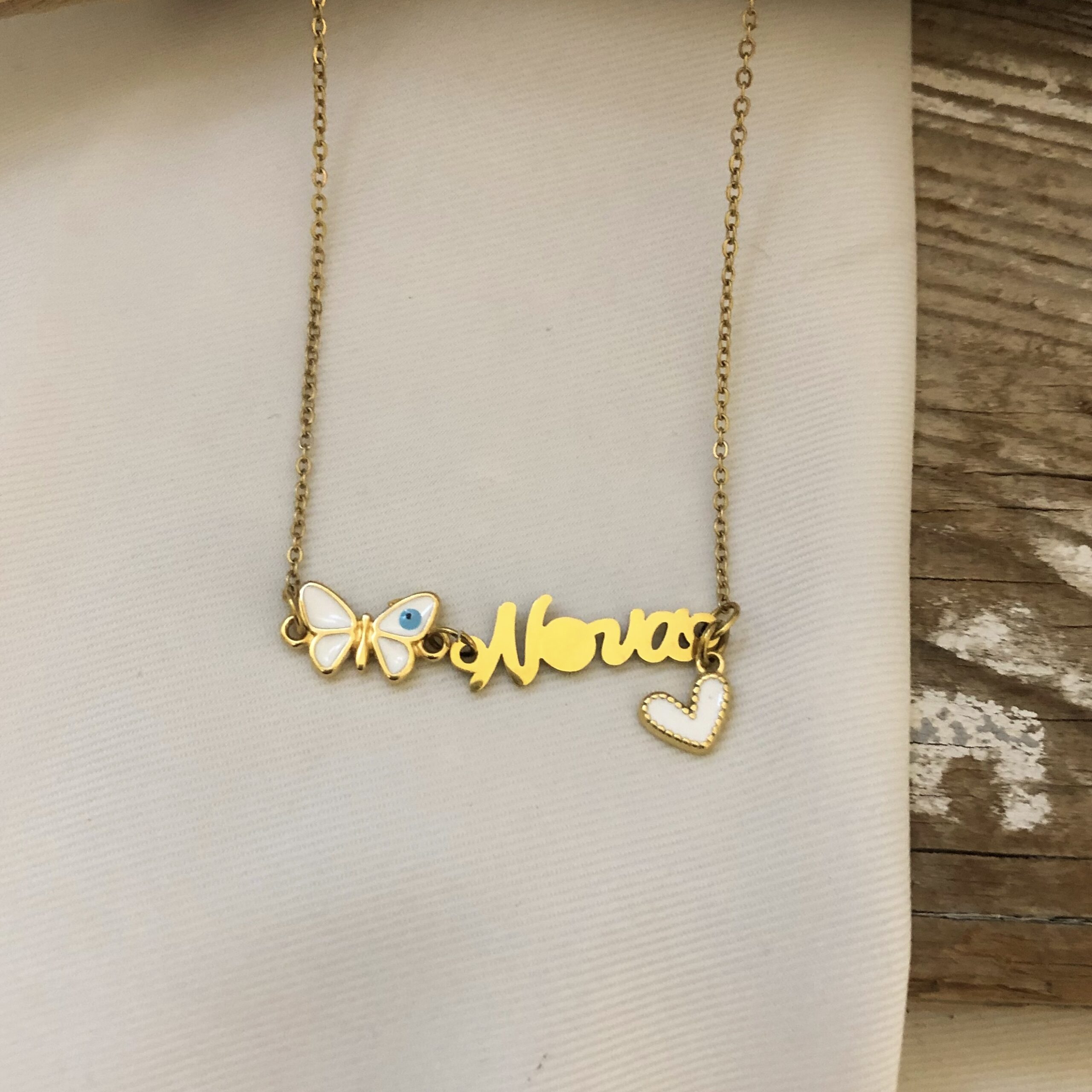 Ατσάλινο Κολιέ Νονά Πεταλούδα