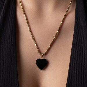 Ατσάλινο Κολιέ Black Heart