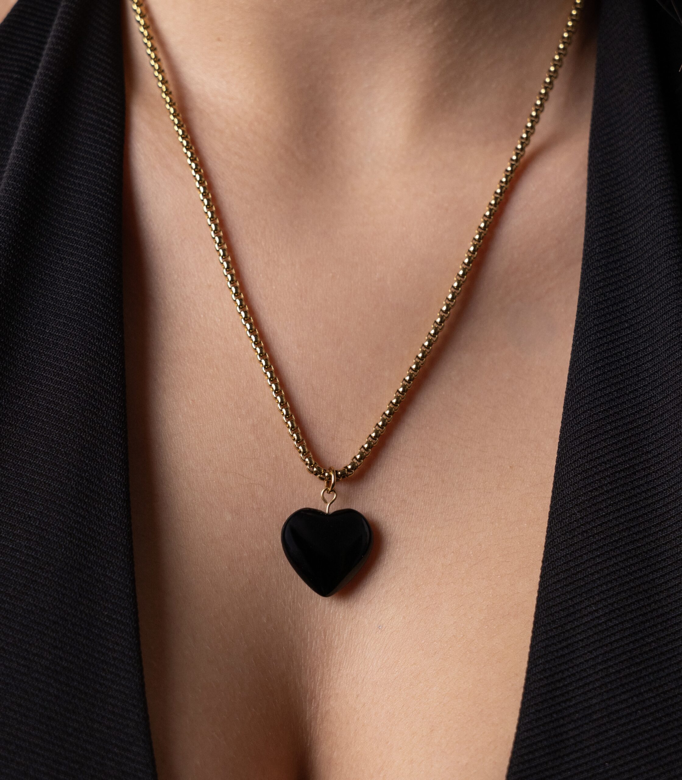 Ατσάλινο Κολιέ Black Heart