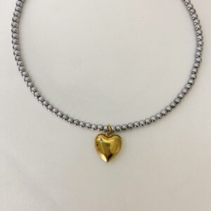 Ατσάλινο Κολιέ Puffy Heart