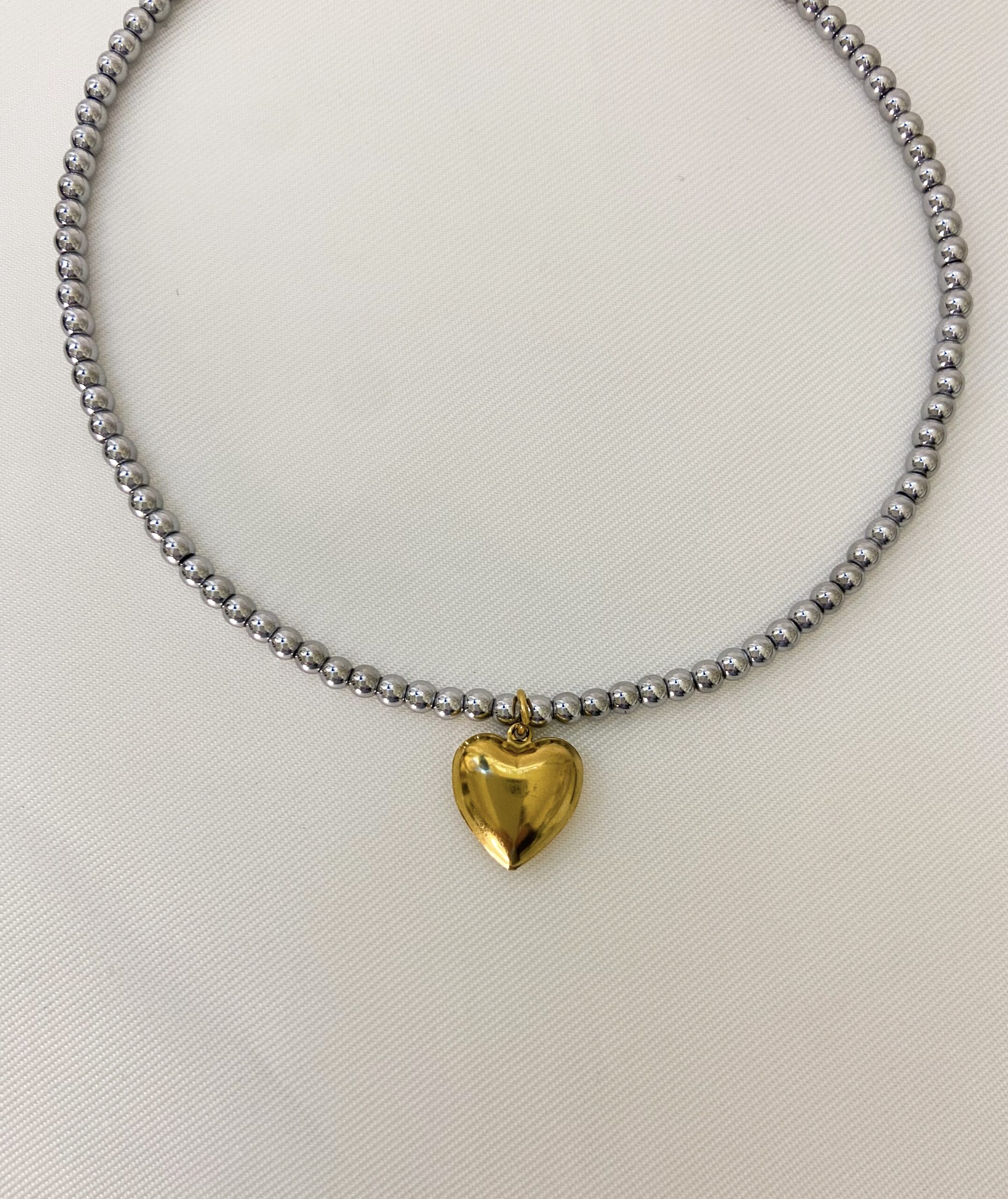 Ατσάλινο Κολιέ Puffy Heart - Image 2