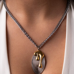 Ατσάλινο Κολιέ Golden Flow