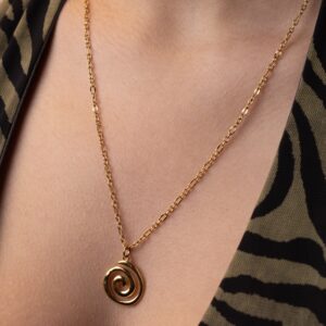 Ατσάλινο Κολιέ Golden Spiral