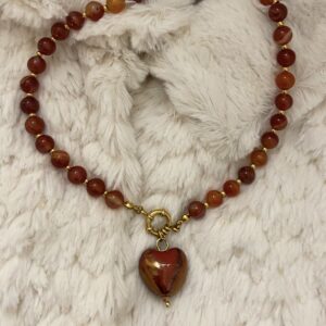Ατσάλινο Κολιέ Amber Heart