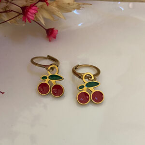 Ατσάλινα Σκουλαρίκια Cherry Kiss