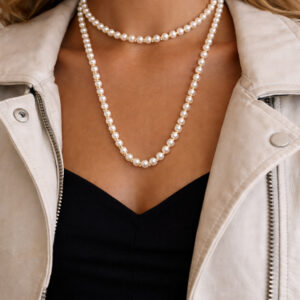 Ατσάλινο Κολιέ Pearl Elegance