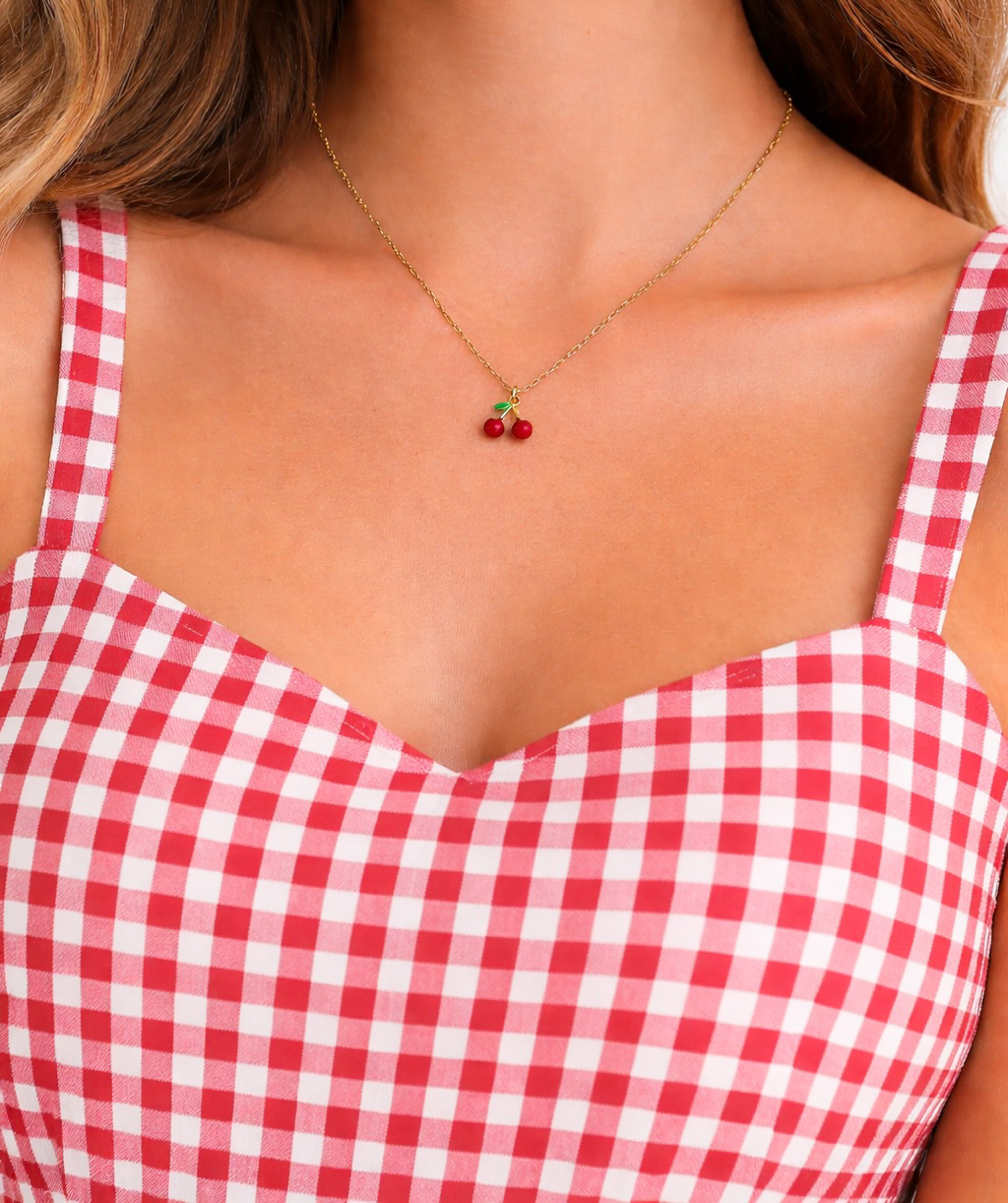 Ατσάλινο Κολιέ Sweet Cherry - Image 2